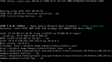 Booting from fedora.ipxe script
